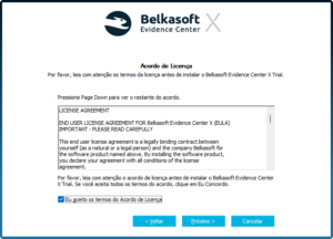 Figura 6 – Tela de termo de licença de uso do Belkasoft X