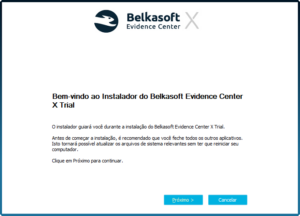 Figura 5 – Tela de boas vindas e aviso do Belkasoft X