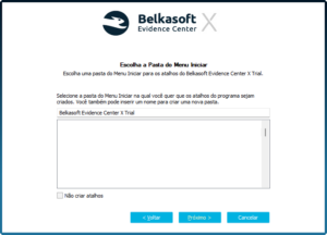 Figura 8 – Tela de criação de atalho no menu iniciar do Belkasoft X