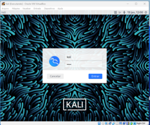 Figura 38 - Tela de login do Kali Linux