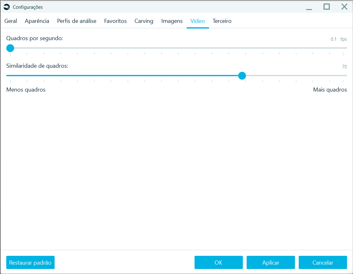 Figura 16- Tela de Configurações - guia Vídeos